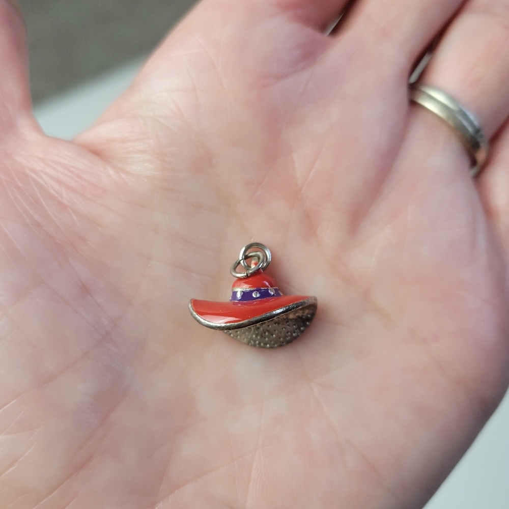 Red Hat Enameled Pendant Charm